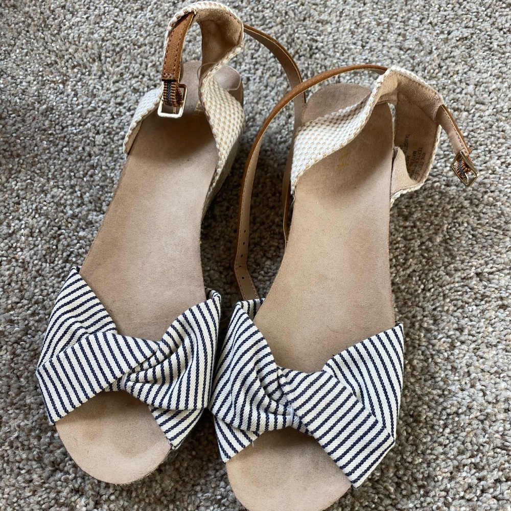 Merona Striped Wedged Sandals